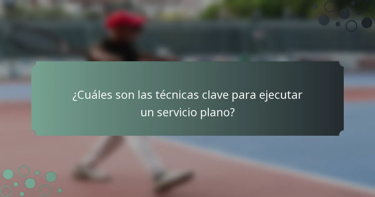 ¿Cuáles son las técnicas clave para ejecutar un servicio plano?